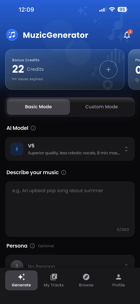 MuzicGenerator App - AI Music Generator