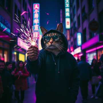 The cat with the hoodie cover art